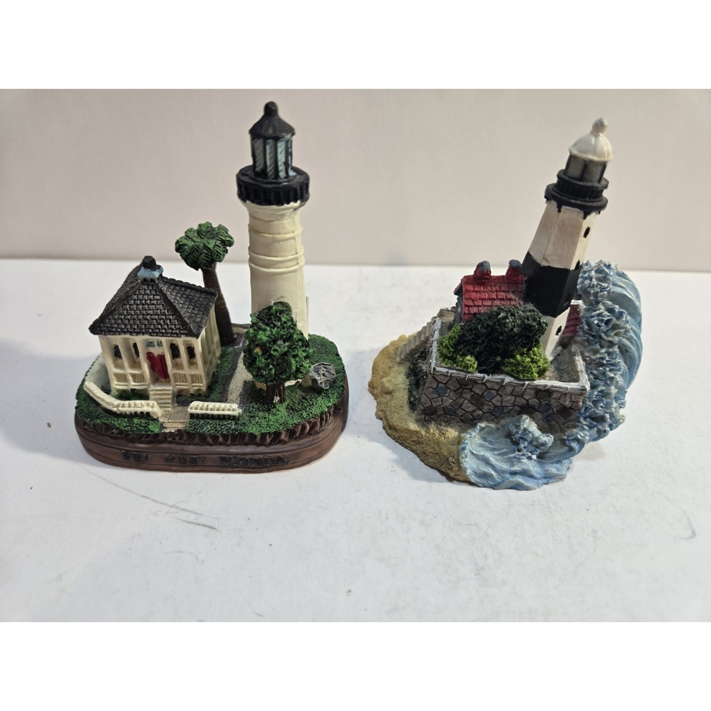 Lot Of 2 Ceramic Lighthouse Figurines