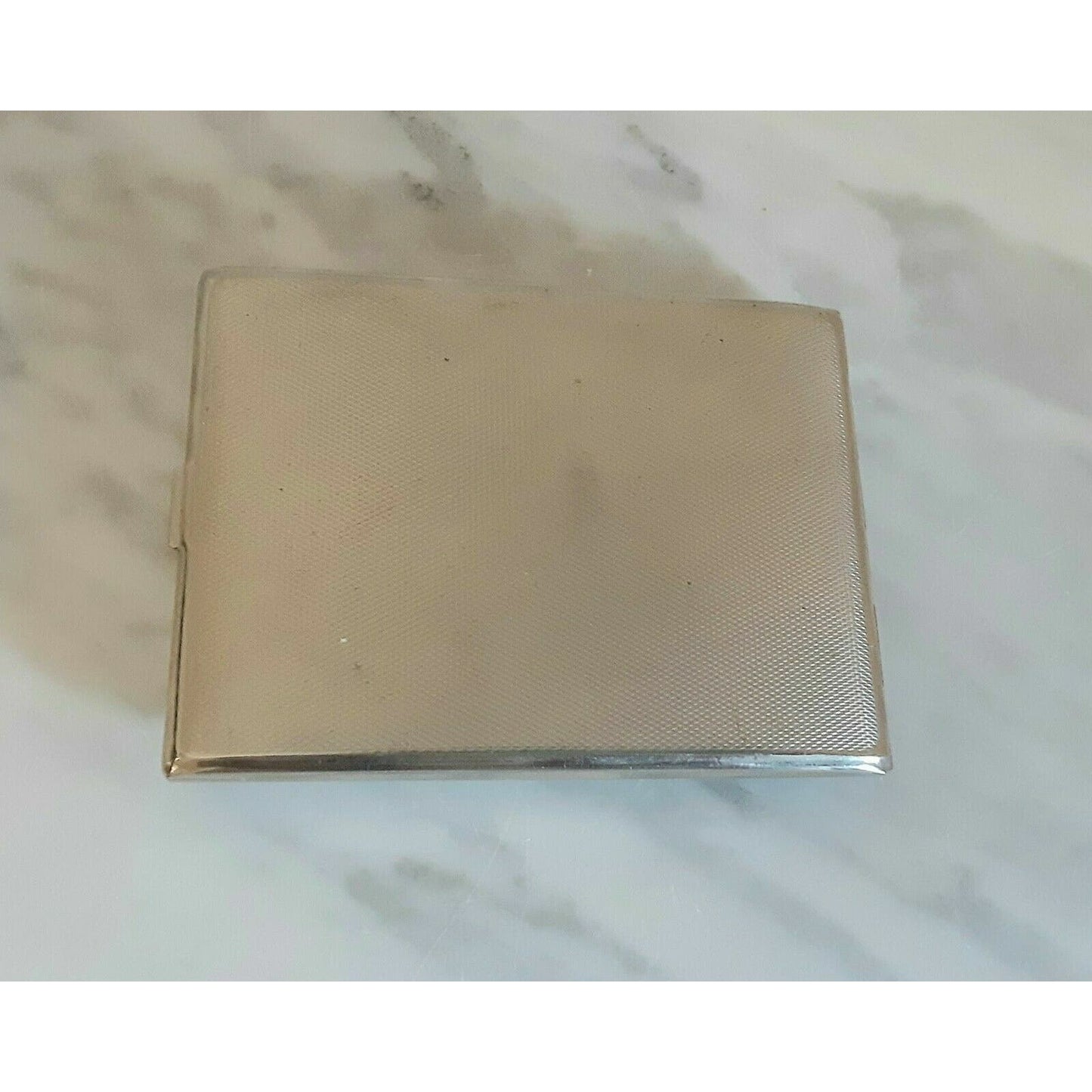 VINTAGE, ANTIQUE 1950 SILVER & ENAMEL, GERMAN CIGARETTE CASE 4 x 3". 3952/21