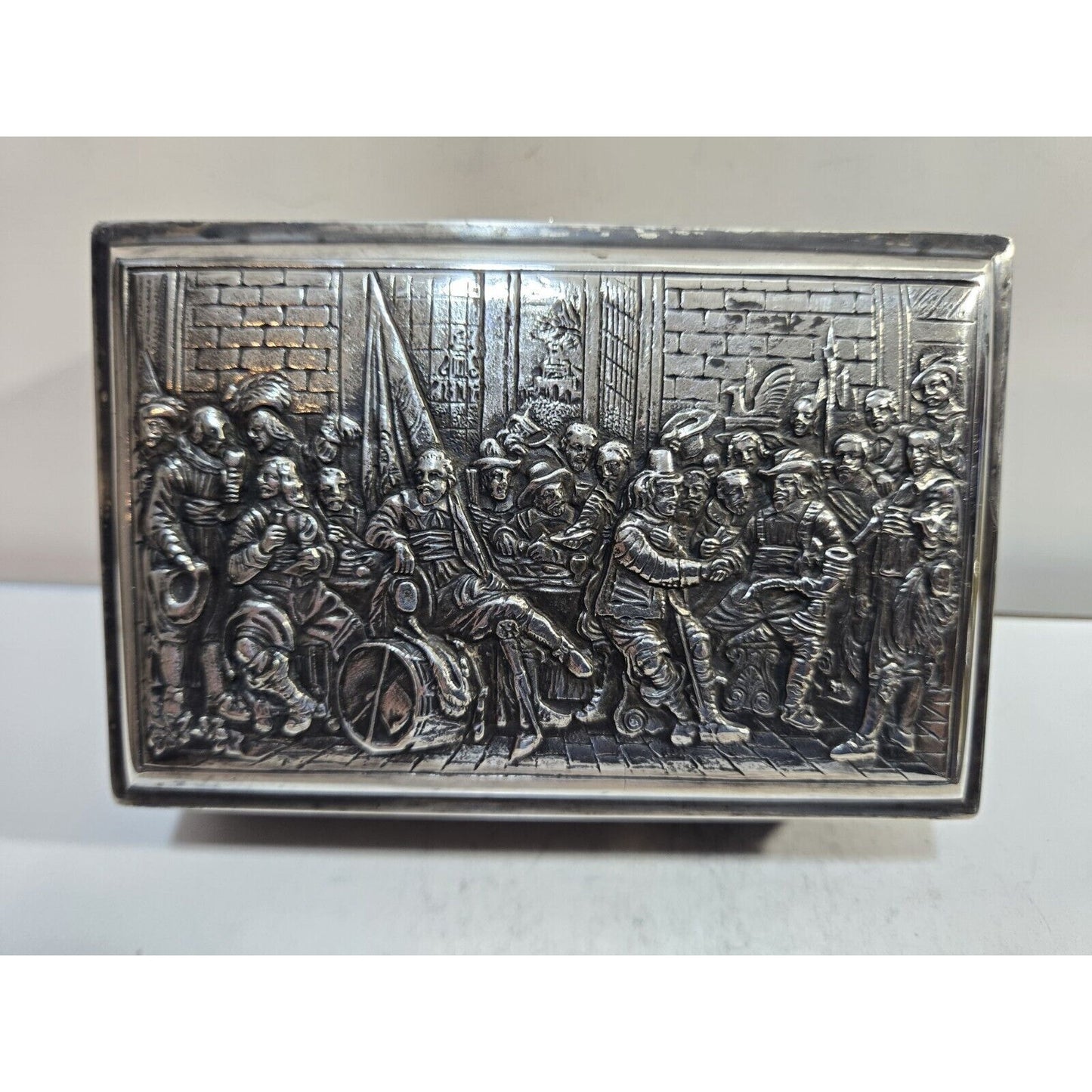 Vintage Cigarette, Cigar Dutch Silver Plated Case 5 x 3" 7713/20