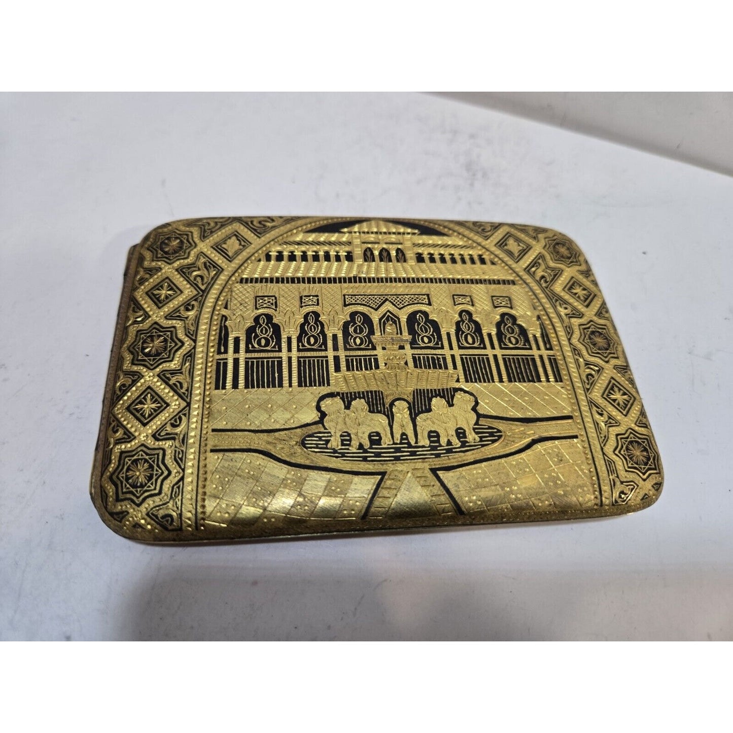 Antique Toledo Gold 24k Damascened 4 3/4 X 3 1/4" Cigarette Case 7700/2