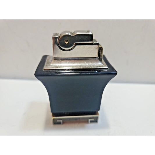 Working Vintage ASR Pagoda Table Black & Silver Lighter Made In USA 6314/22