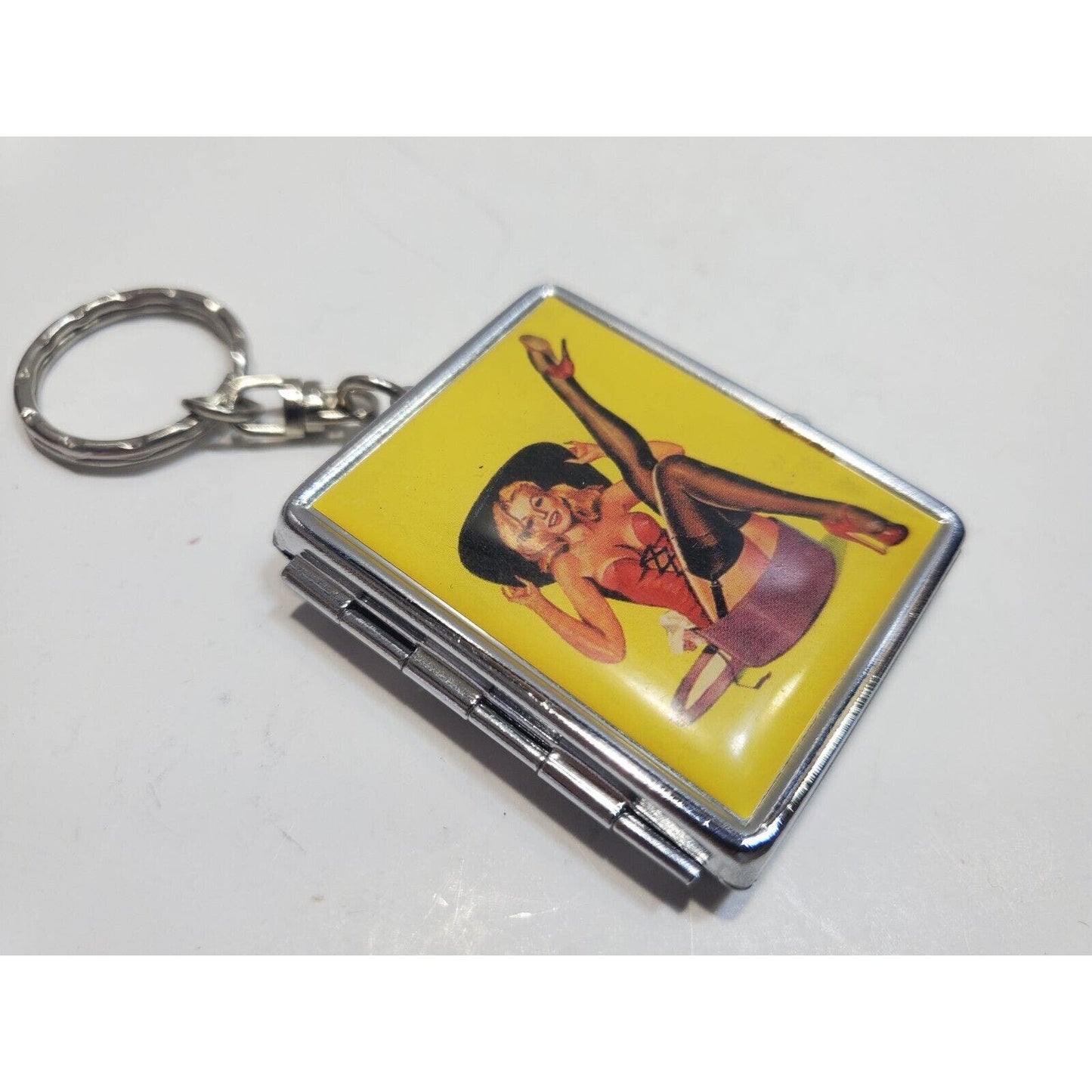 Vintage Pinup Girl Photo, Mirror Case Risque 2 x 1 1/2" 6552/3