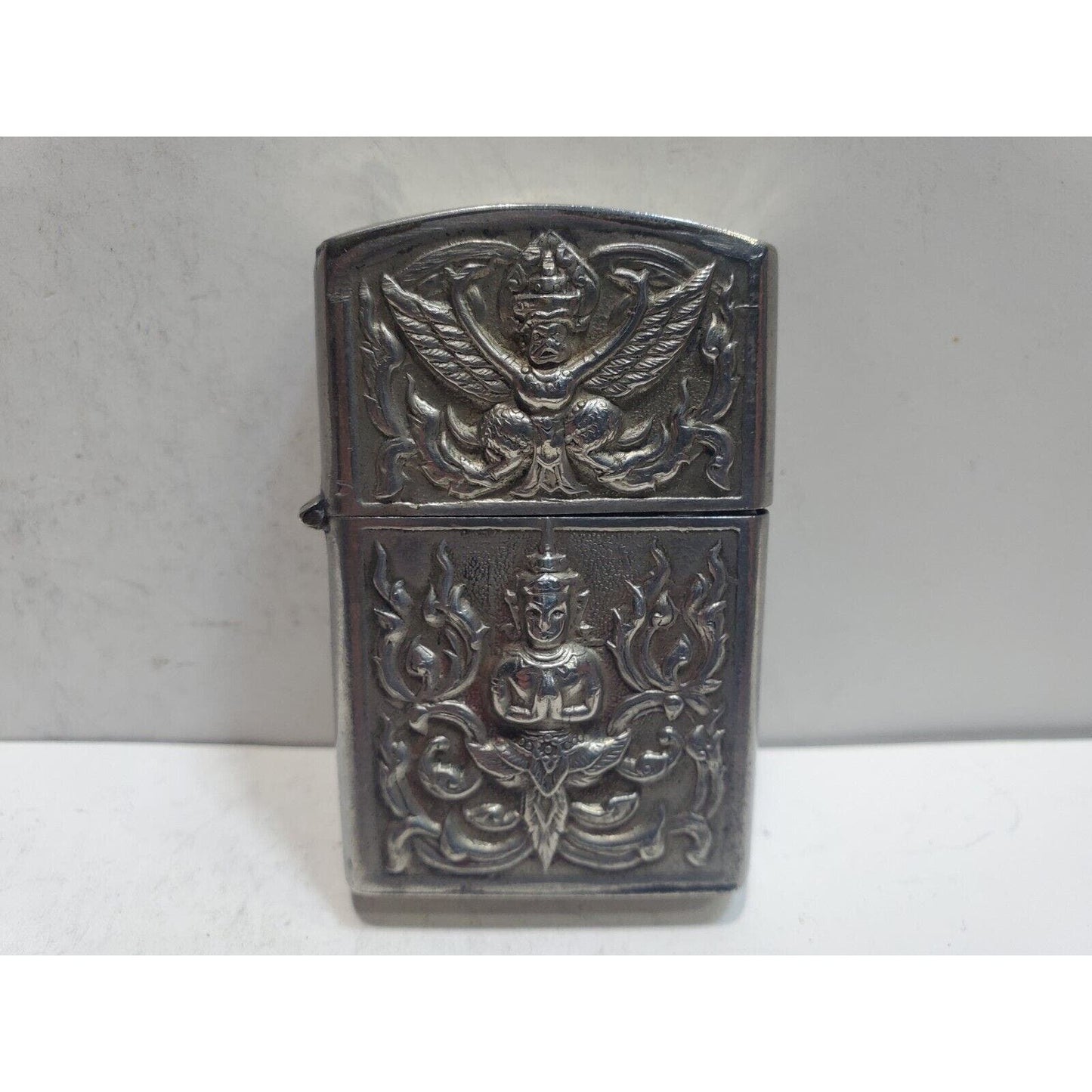 Working Vintage Sterling Silver Siam Lighter, Zippo Insert 6436/33