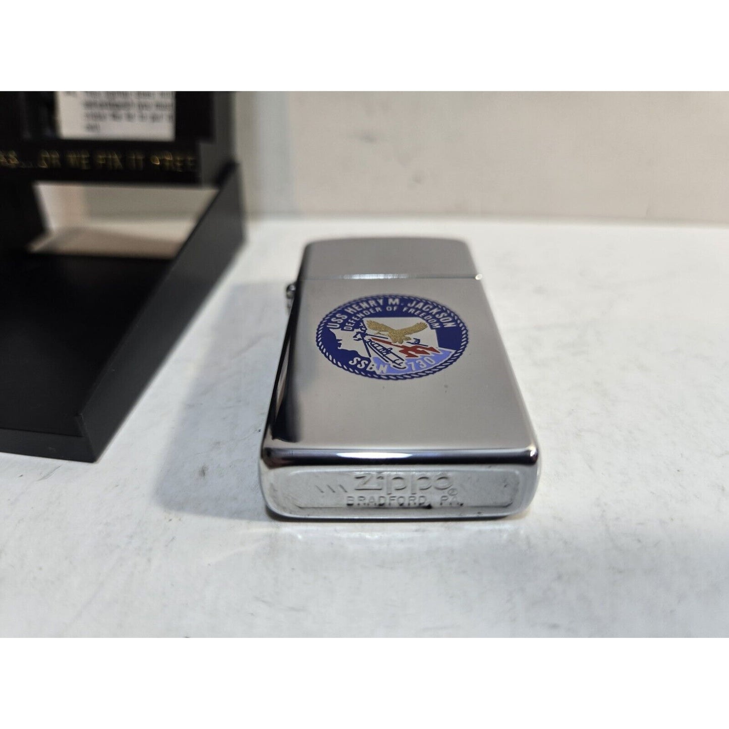 NOS Vintage Working USS HANRY JACKSON SSBN 730 Zippo Lighter Orig Box 7607/24