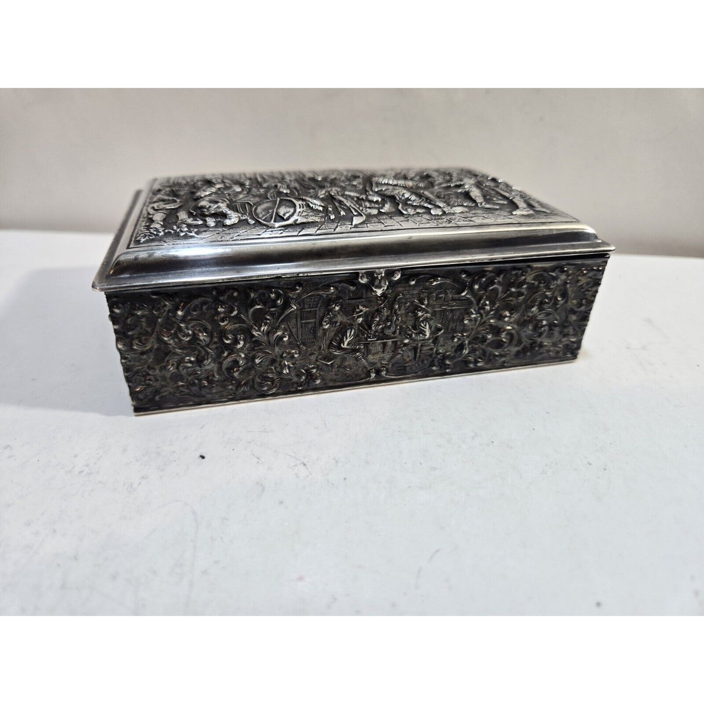 Vintage Cigarette, Cigar Dutch Silver Plated Case 5 x 3" 7713/20