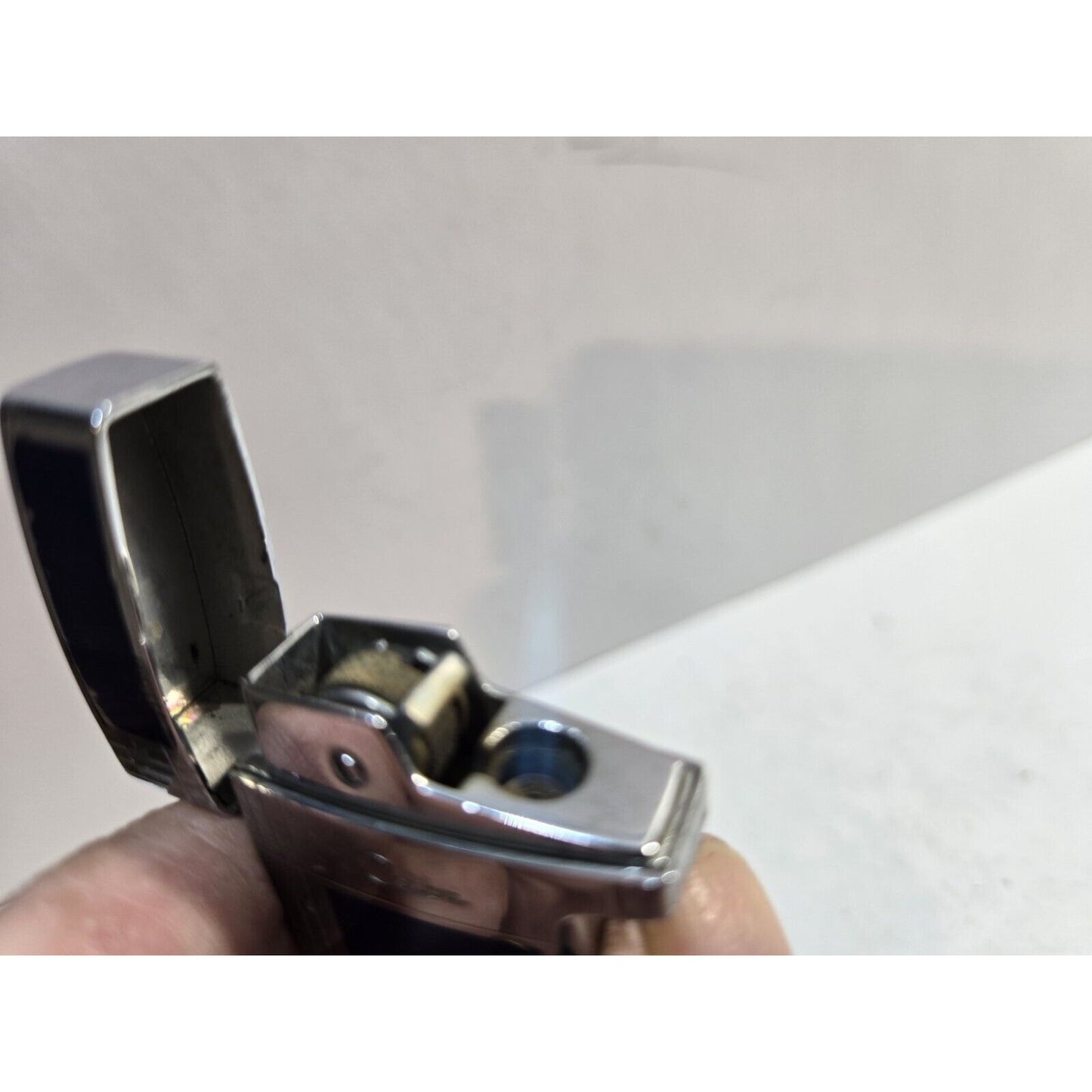 Working COLIBRI Torch & Flint Silver & Blue Tone LIGHTER 6960/36