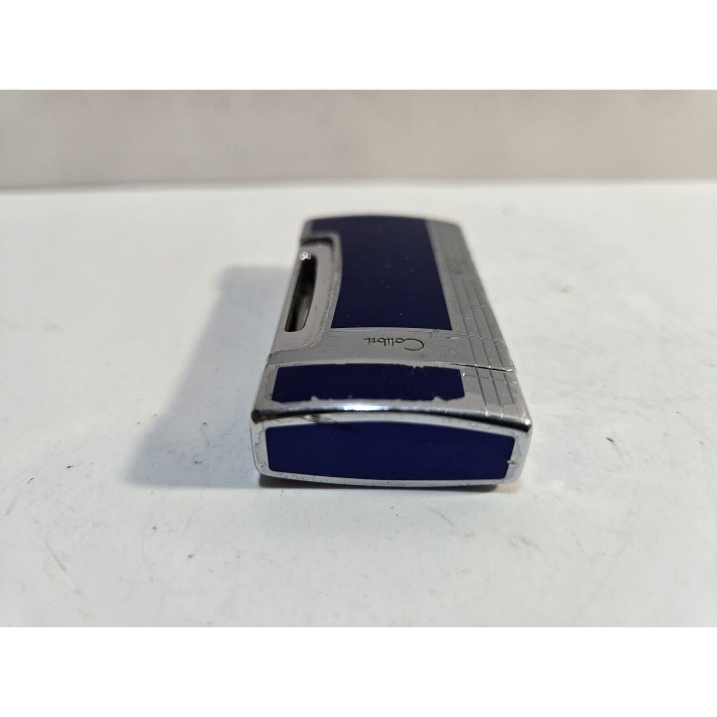Working COLIBRI Torch & Flint Silver & Blue Tone LIGHTER 6960/36