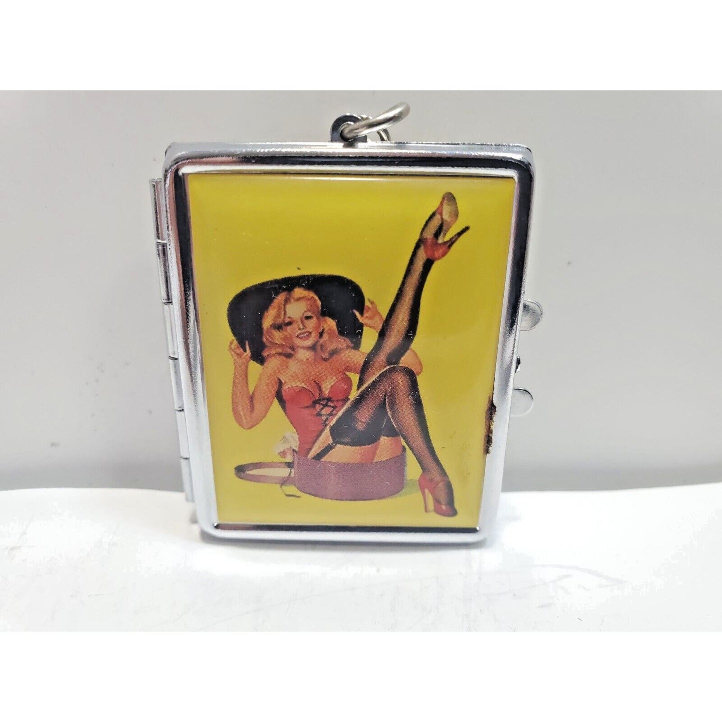 Vintage Pinup Girl Photo, Mirror Case Risque 2 x 1 1/2" 6552/3