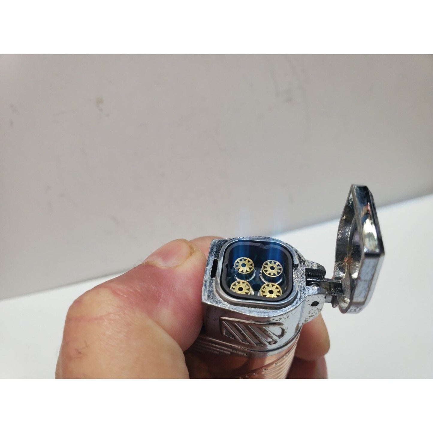 Working Torch Lighter Windproof Cigar Lighter 4 Jet Flame & Punch 6318/28