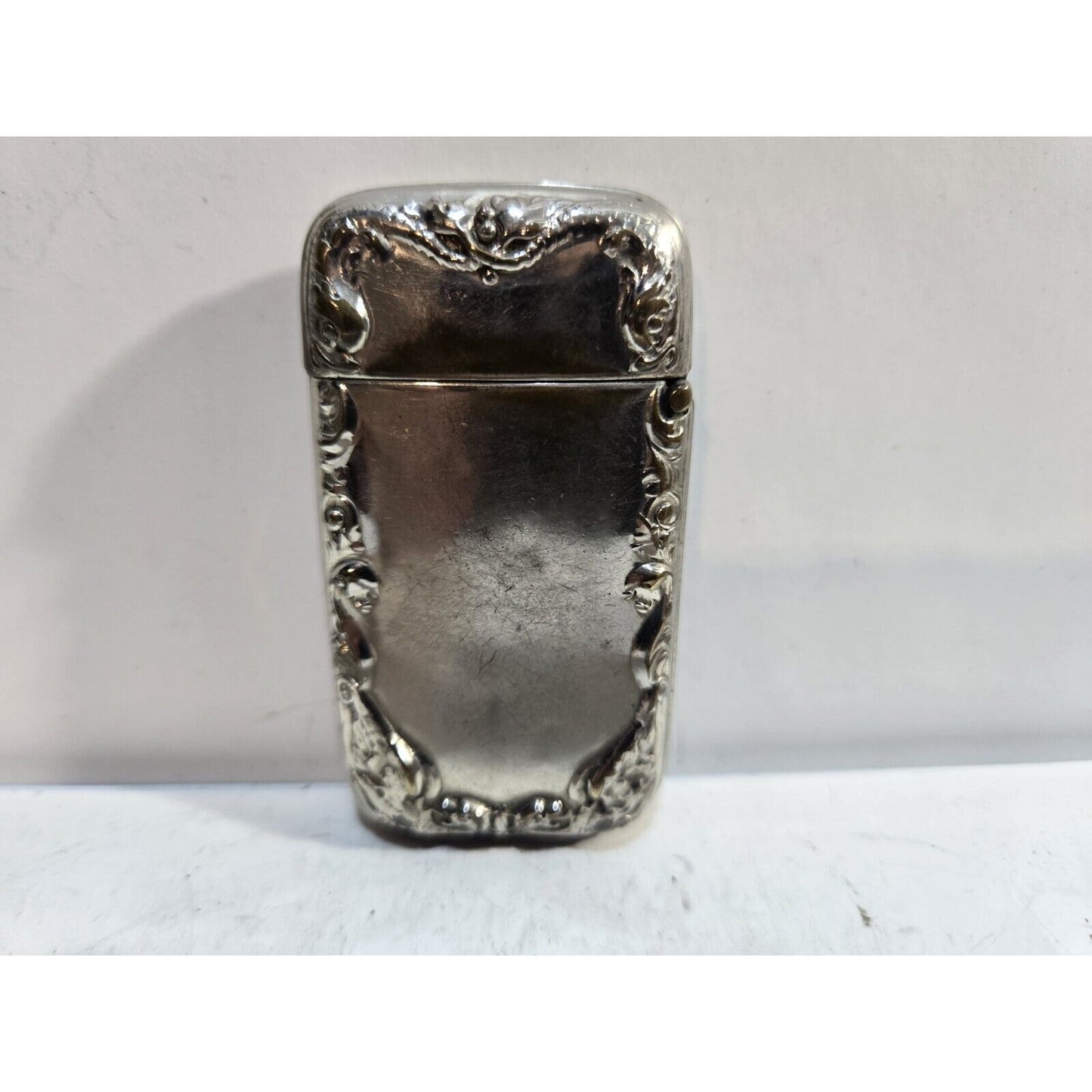 Vintage Silverplate Art Nouveau Dancing Nude Women Match Case Safe Vesta Nymph