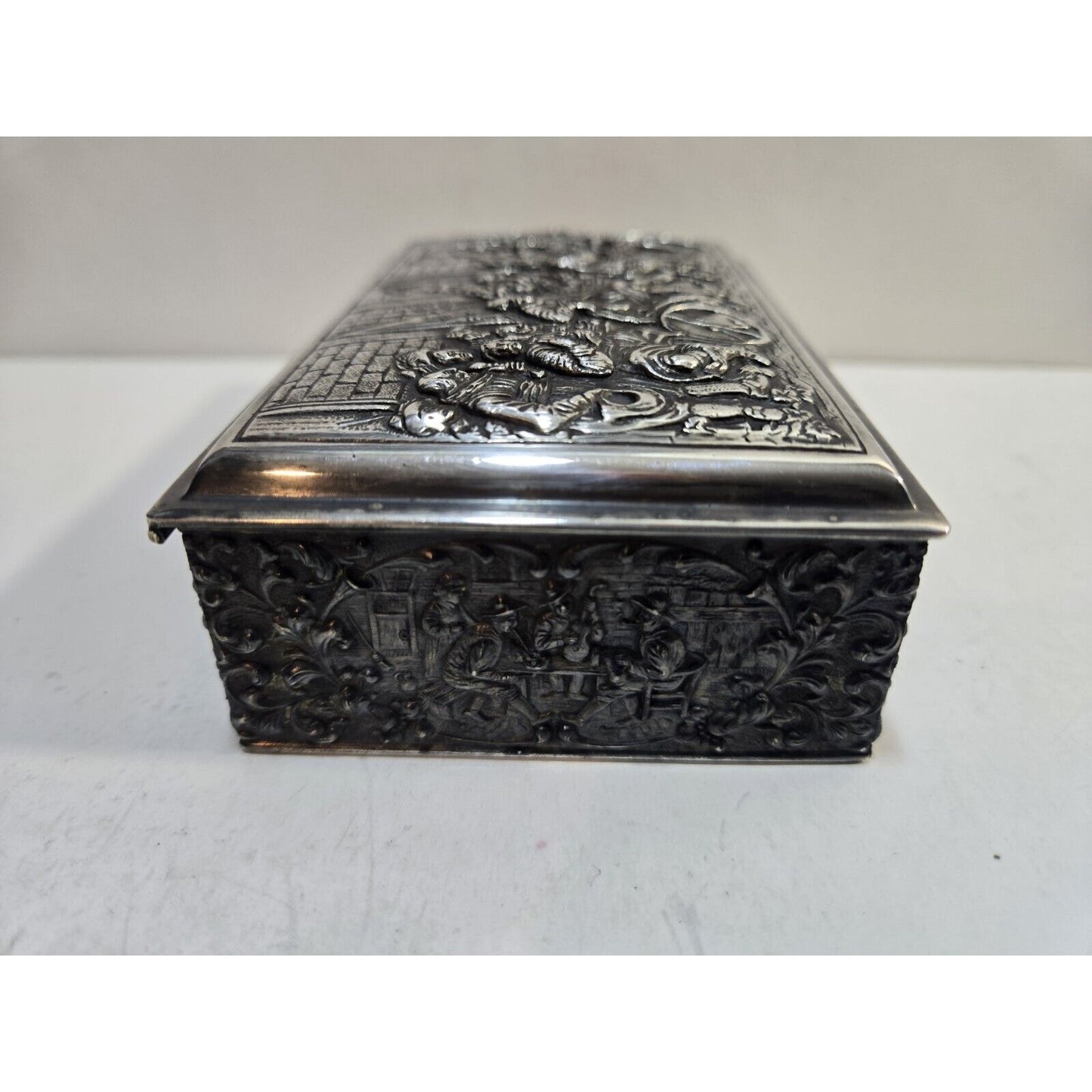 Vintage Cigarette, Cigar Dutch Silver Plated Case 5 x 3" 7713/20