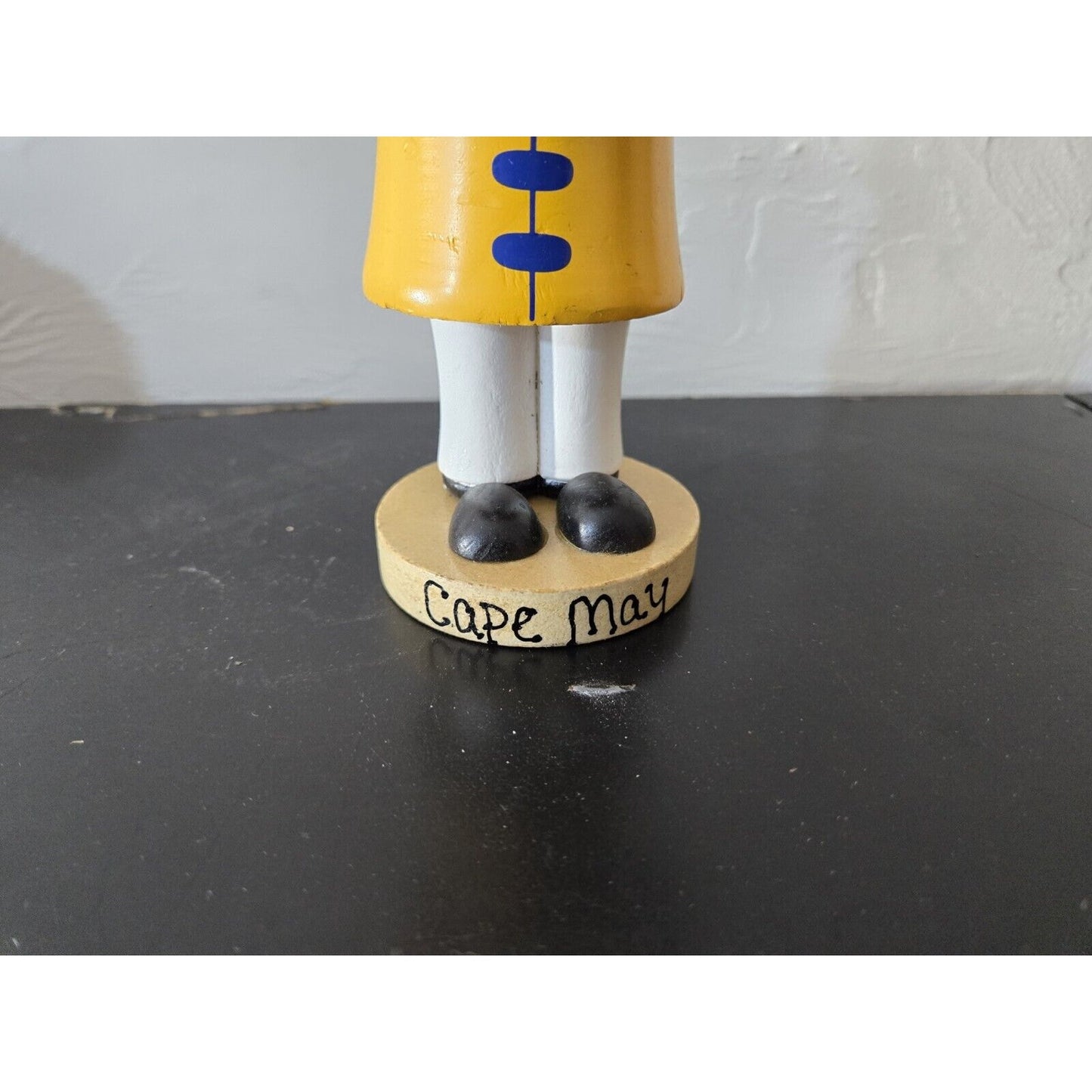 Wood Nutcracker Ships Captain Yellow Rain Gear Ships Wheel