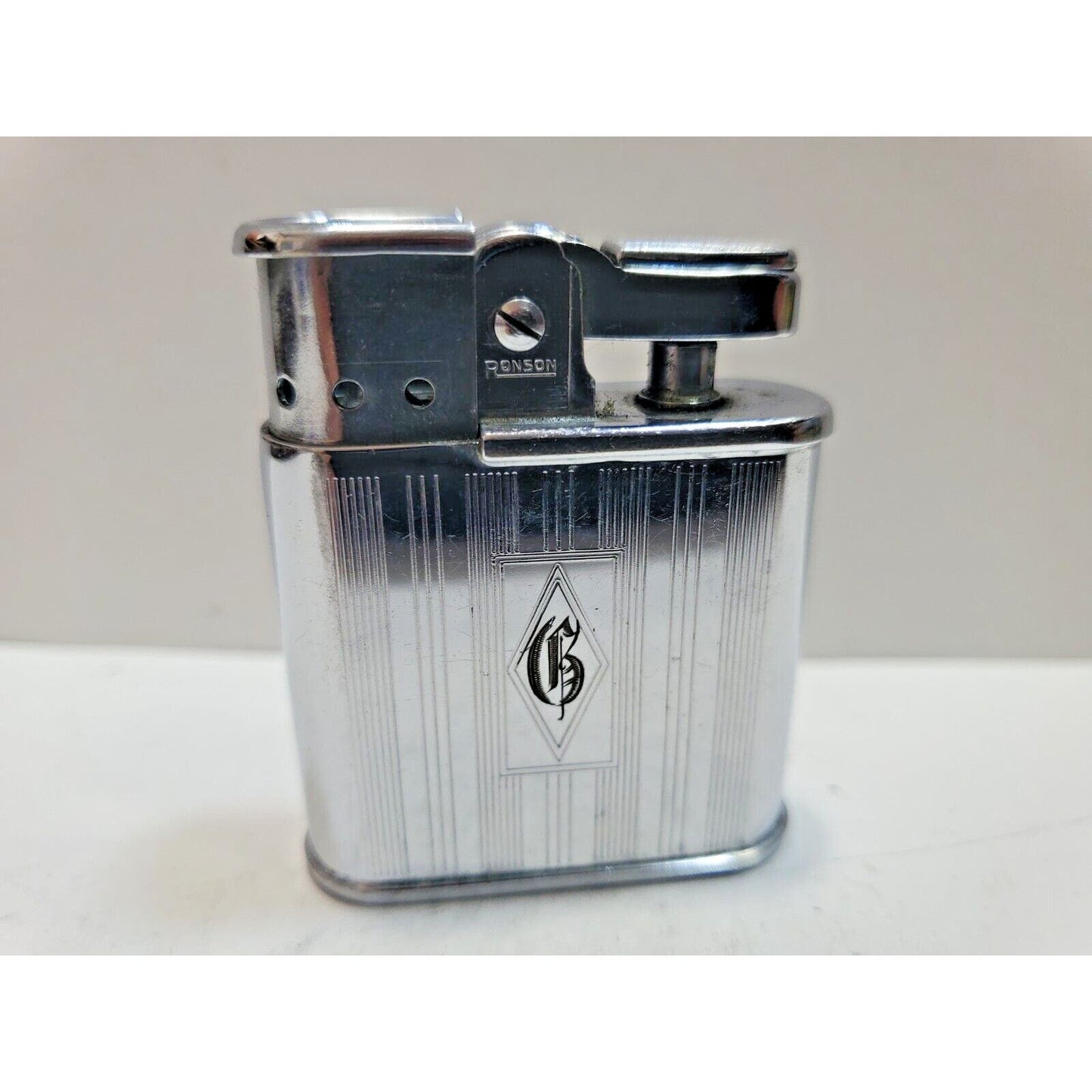 NOS Vintage Working Ronson Whirlwind Silver Tone Lighter Unlit 6758/26