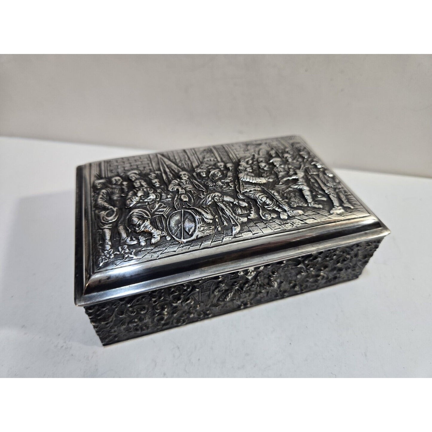 Vintage Cigarette, Cigar Dutch Silver Plated Case 5 x 3" 7713/20