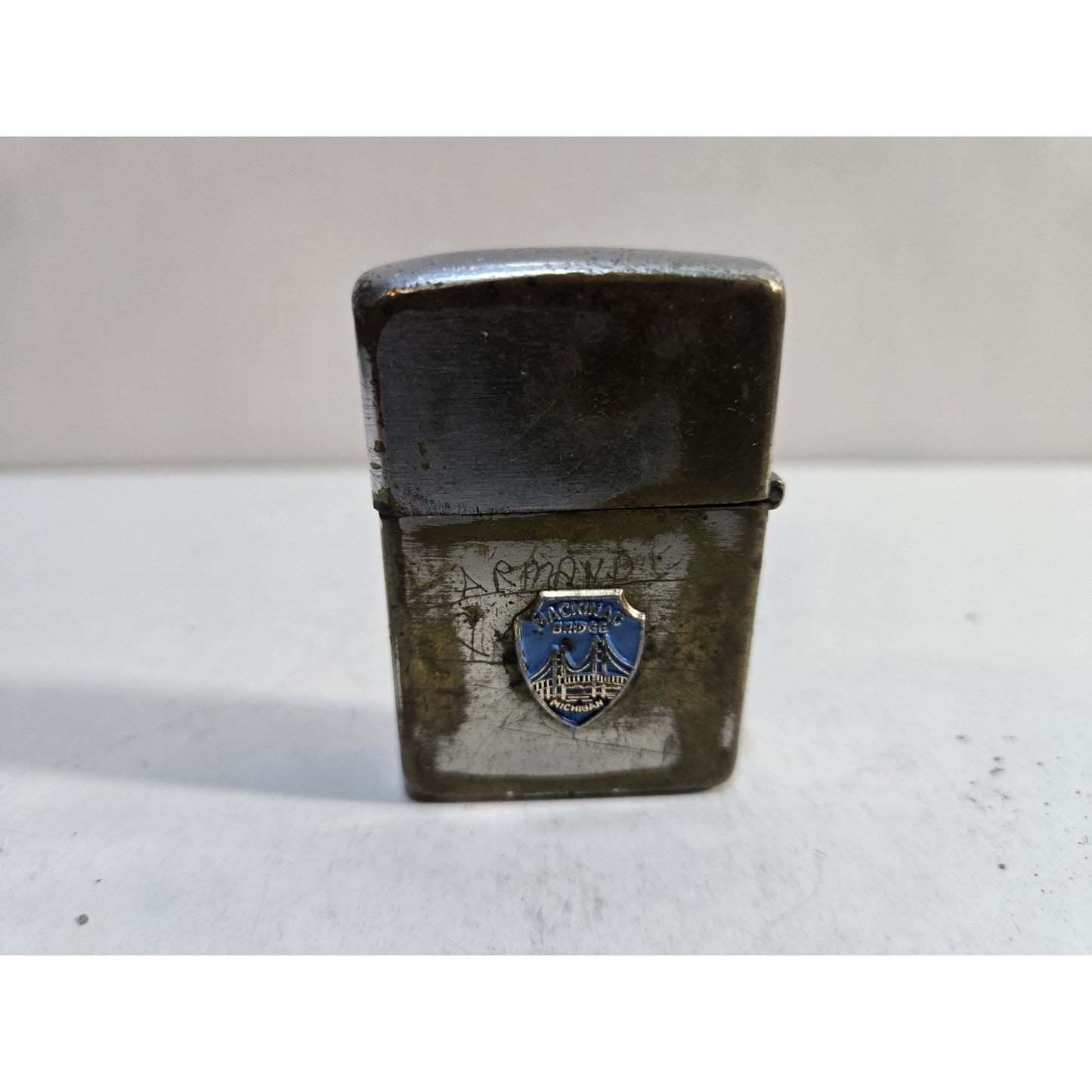 Vintage LINCOLN MERCURY Zippo Lighter Pat # 2032695 3 Barrel Hinge 7845/33