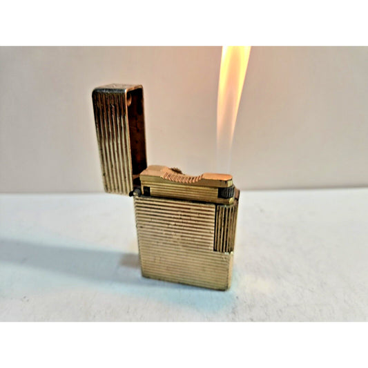 Working ST Dupont Lighter Line 1 Small- Paris, France- Gold-Plated 7064/37
