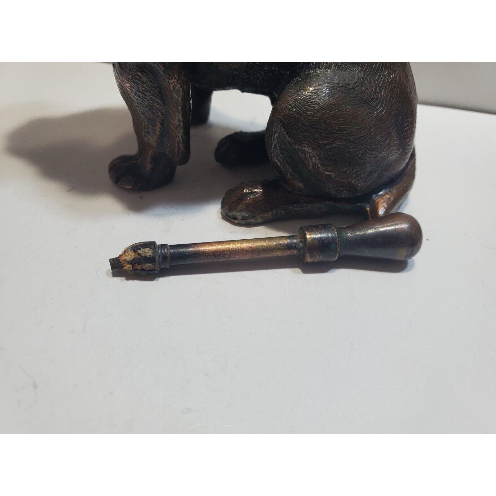 1930〜40s VINTAGE SERUGO RUBBER FIRE DOG Vintage Bulldog Lighter - Ronson Art Metal Works - 1930s