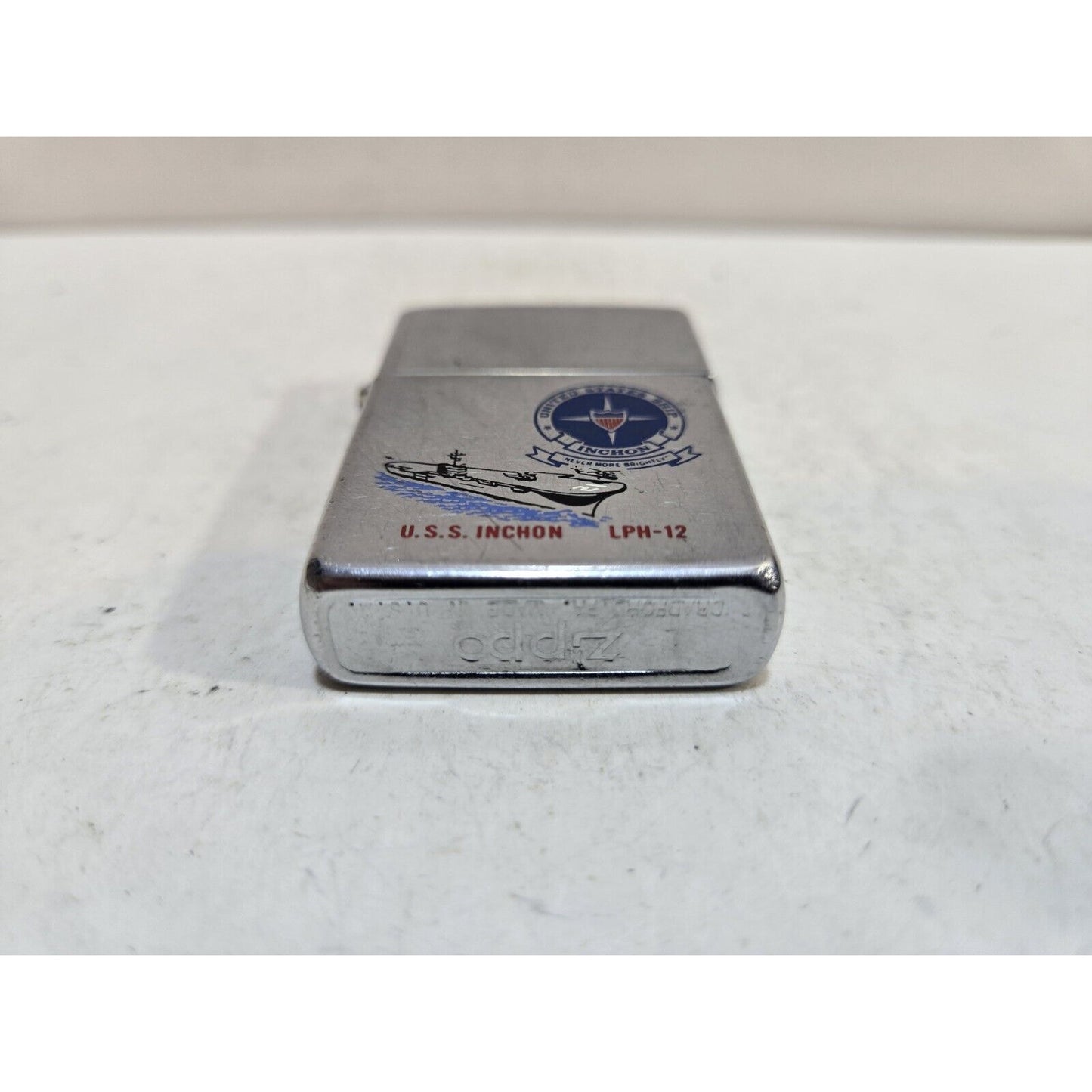 Vintage Working Zippo USS Inchon LPH-12 Lighter 7419/33