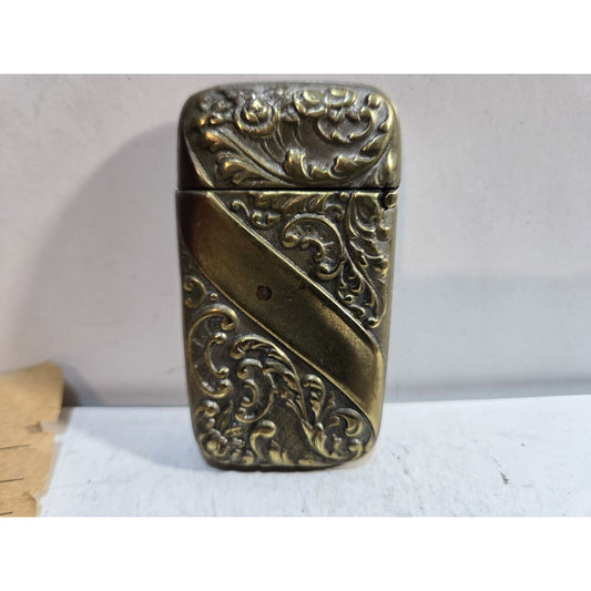 Vintage Ornate Brass Match Safe / CASE / Vesta / Holder 7300/31