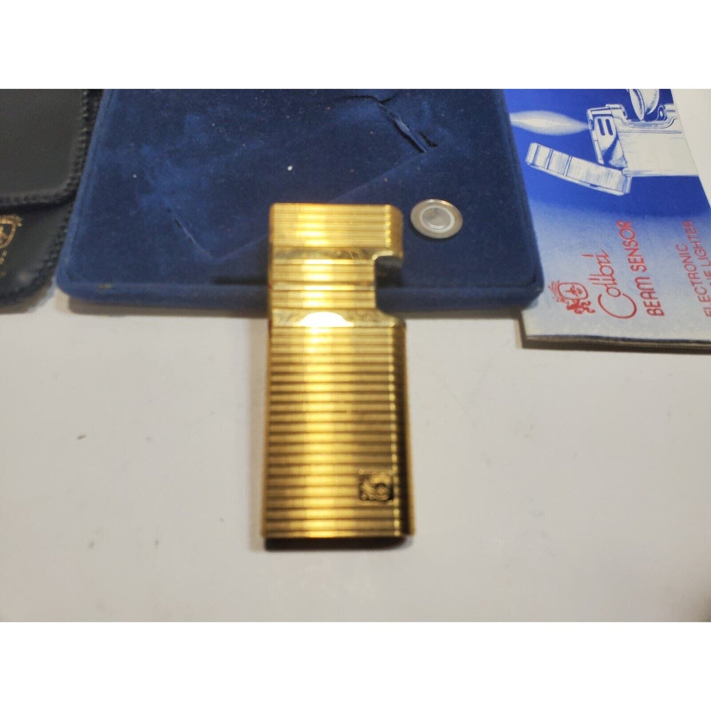 Vintage Colibri Beam Sensor Gold Tone Lighter, Original Box 6489/24