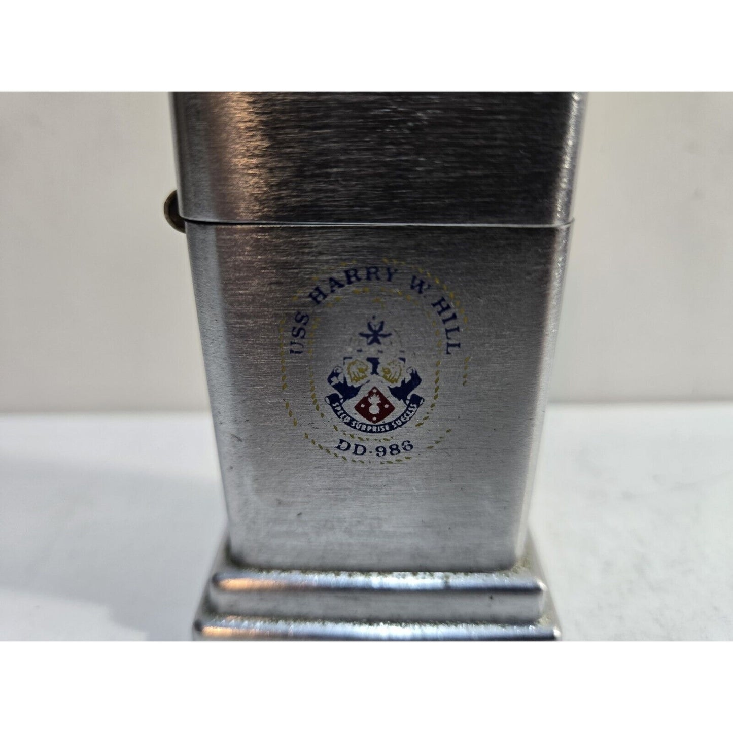 Vintage USS Harry Hill DD-986 ZIPPO AIRCRAFT CARRIER BARCROFT Table Lighter