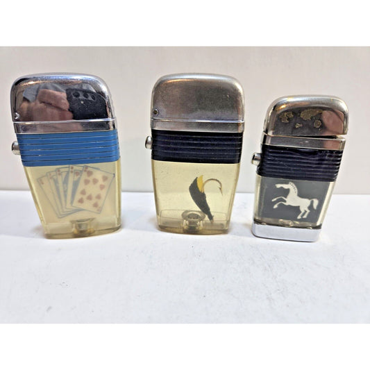 Lot of 3 Scripto VU Vintage Lighters 6990/35
