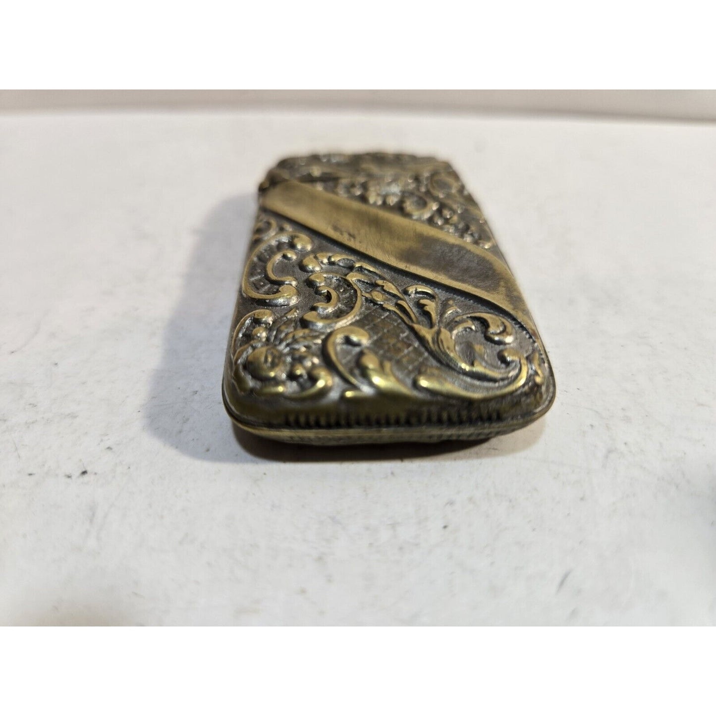 Vintage Ornate Brass Match Safe / CASE / Vesta / Holder 7300/31