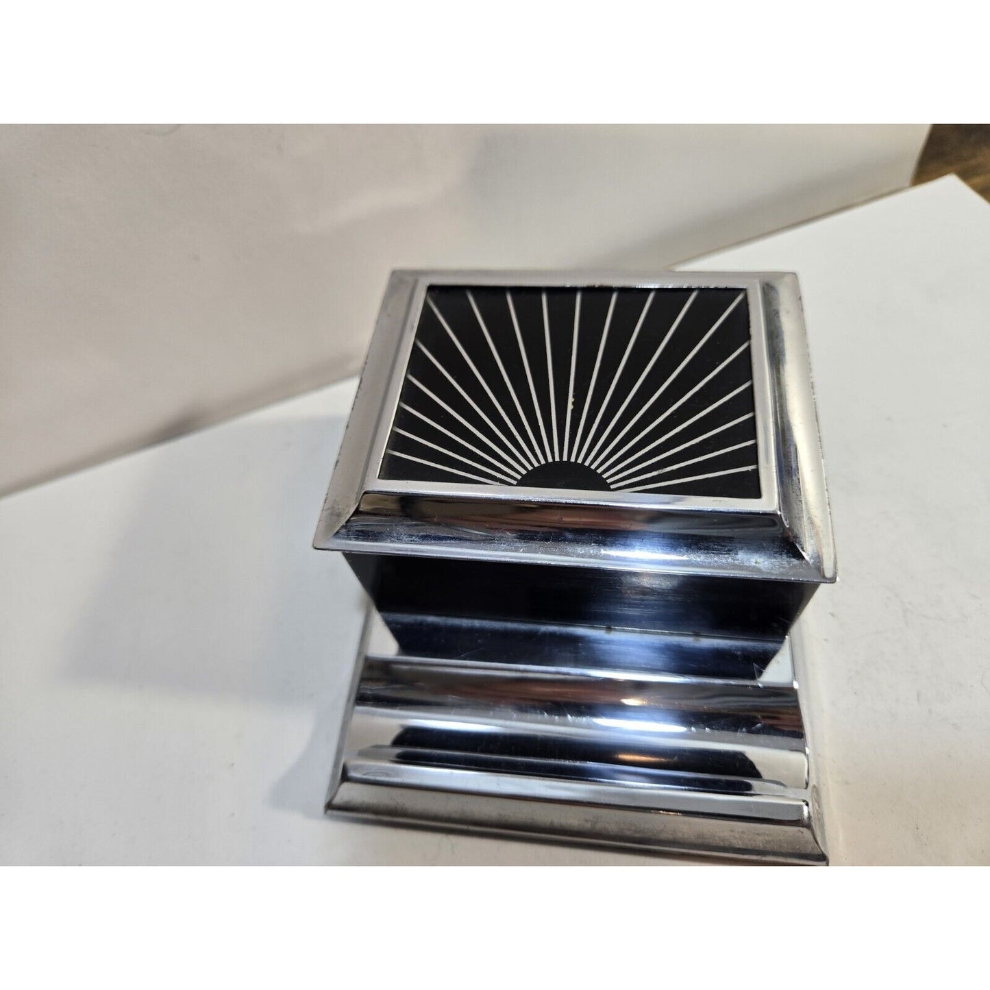 Vintage Art Deco Enamel & Silver Tone Cigarette Dispenser Box, Case 7265/40