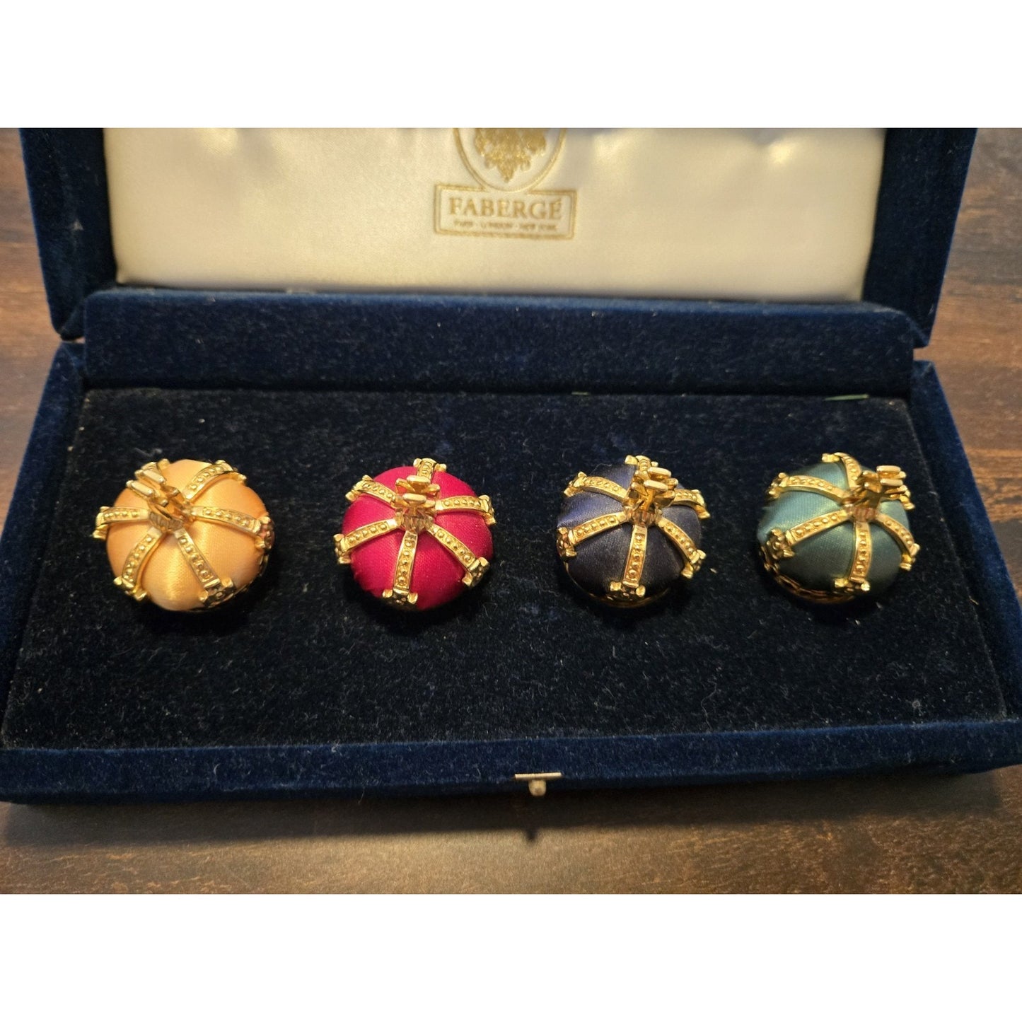 Feberge Imperial Crown Card Holder Set, New. Original box