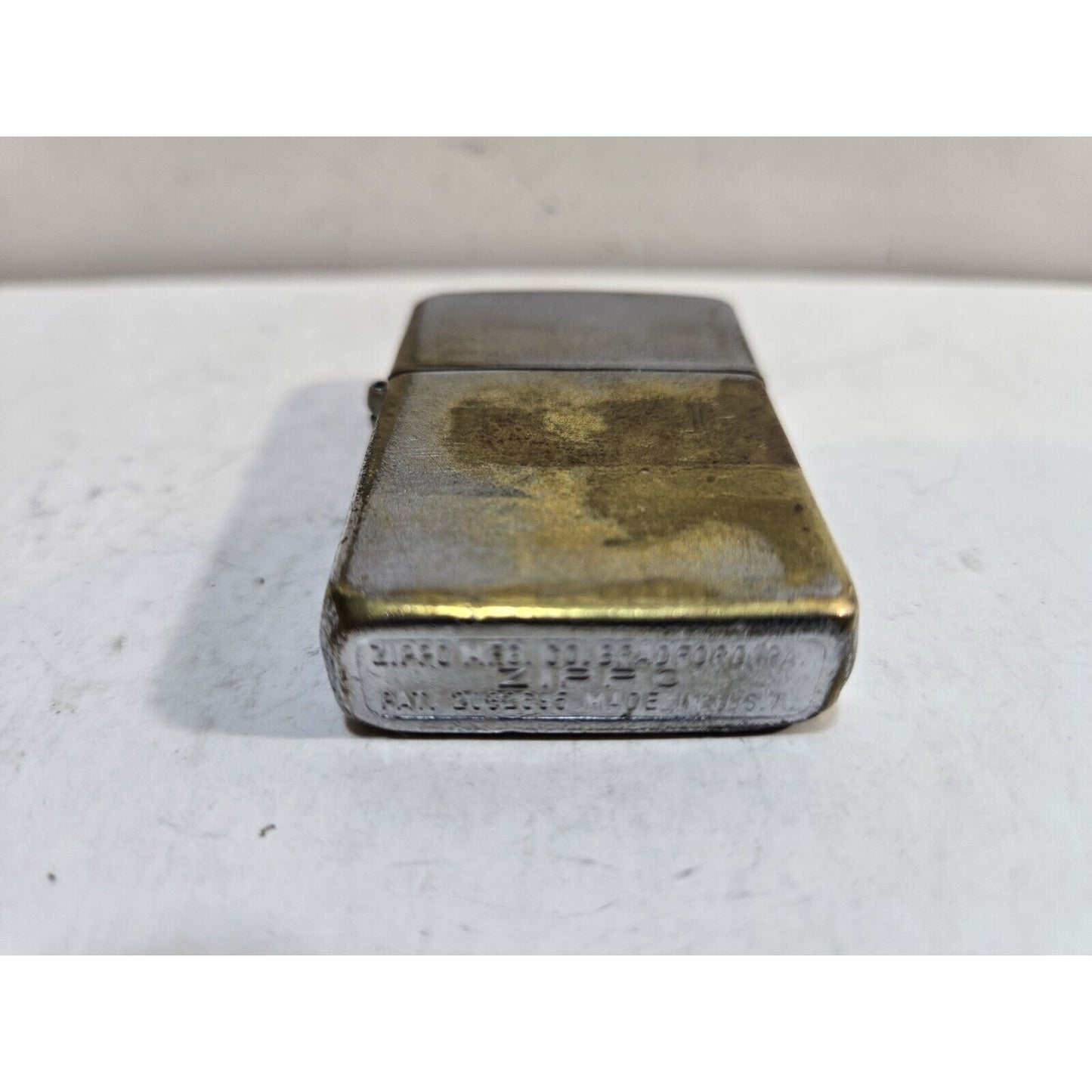 Vintage Zippo Lighter Pat # 2032695 3 Barrel Hinge 7645/33