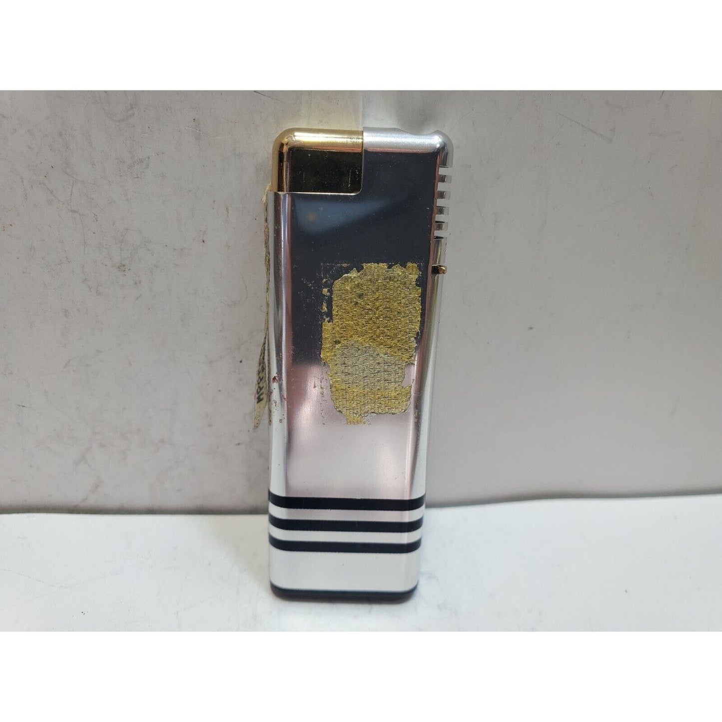 NOS Working Vintage BATTAT Silver Tone Lighter & Clock 6409/34