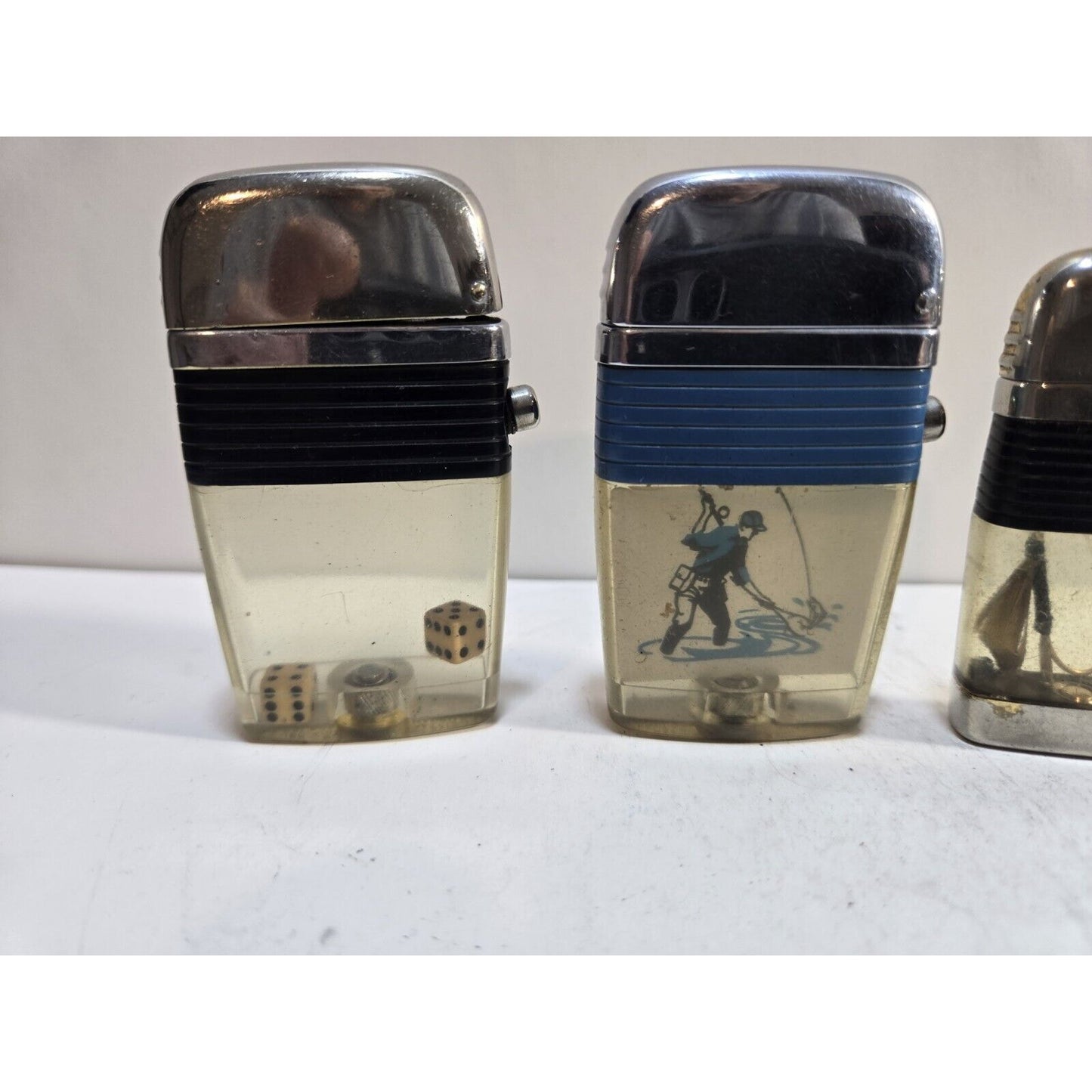 Lot of 3 Scripto VU Vintage Lighters 6989/35