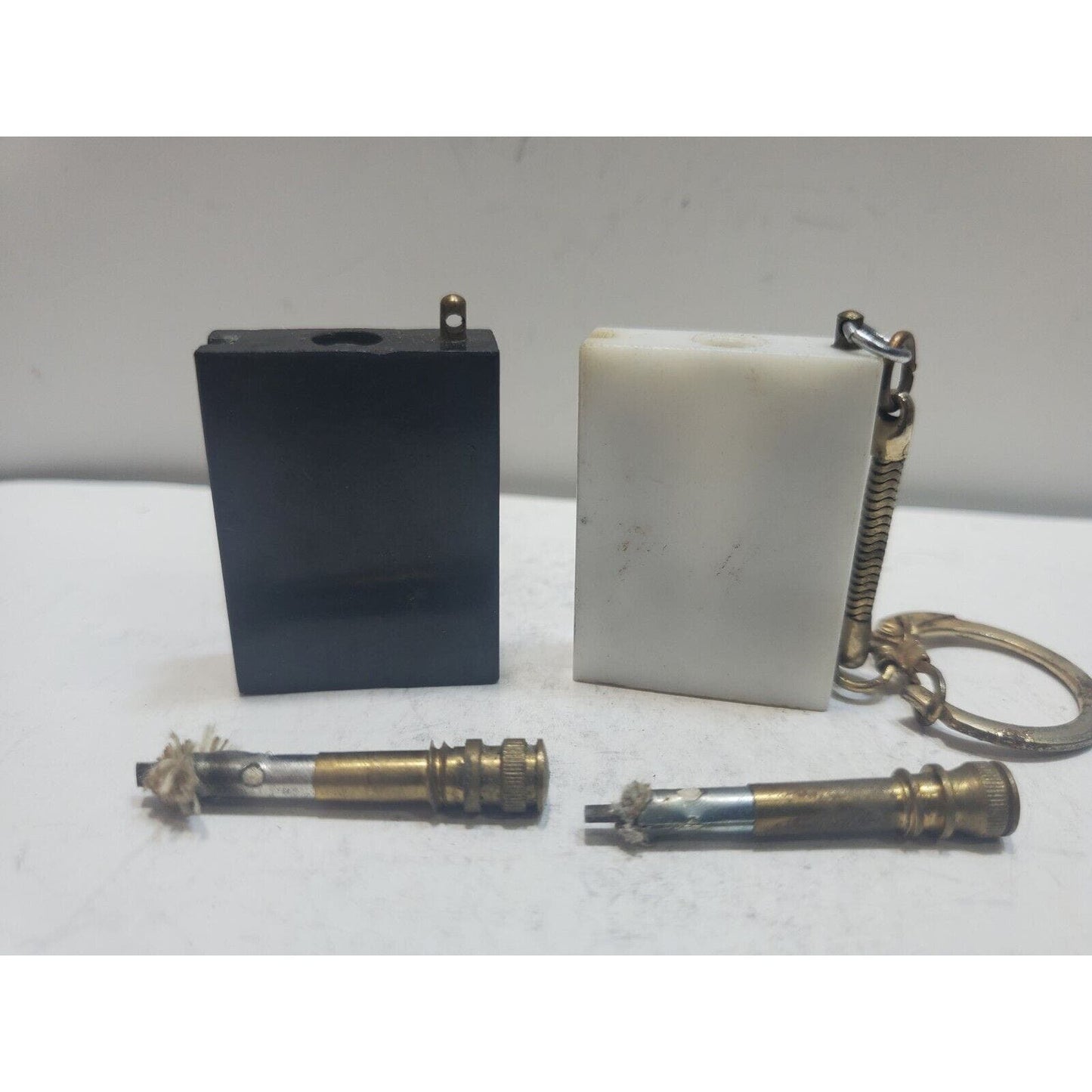 Lot 2 Vintage Permanent Match Box Fire Striker Lighters 6635/31