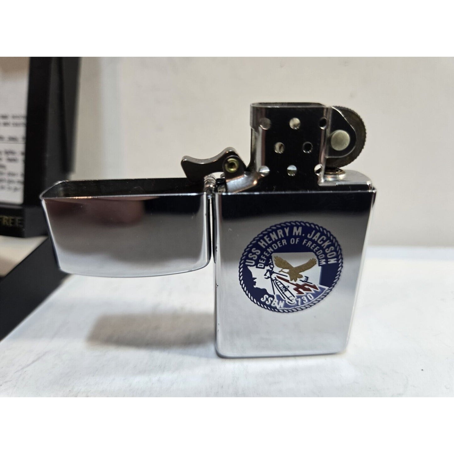 NOS Vintage Working USS HANRY JACKSON SSBN 730 Zippo Lighter Orig Box 7607/24