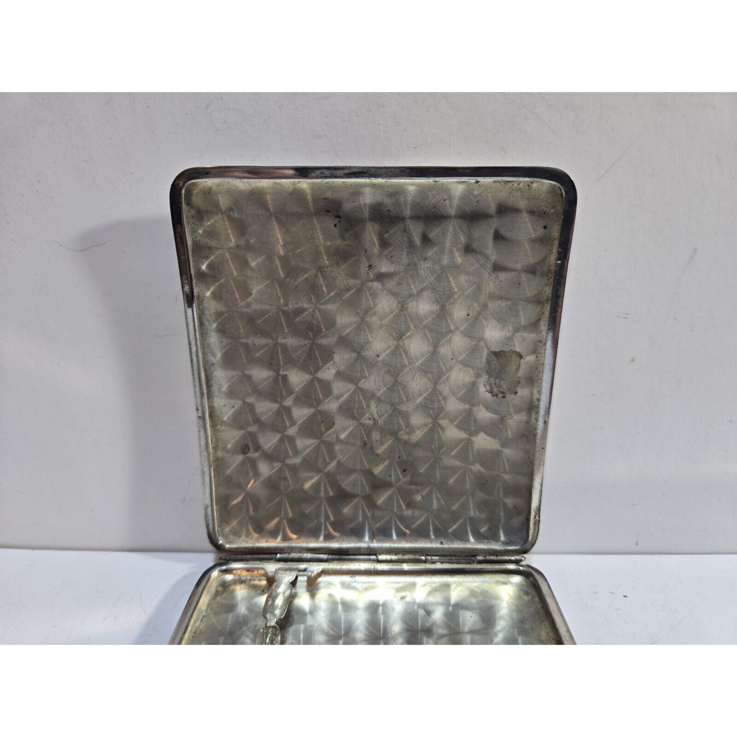 Vintage Mt Fuji Japan Etched Mountain Scene Silver Cigarette Case 7672/2