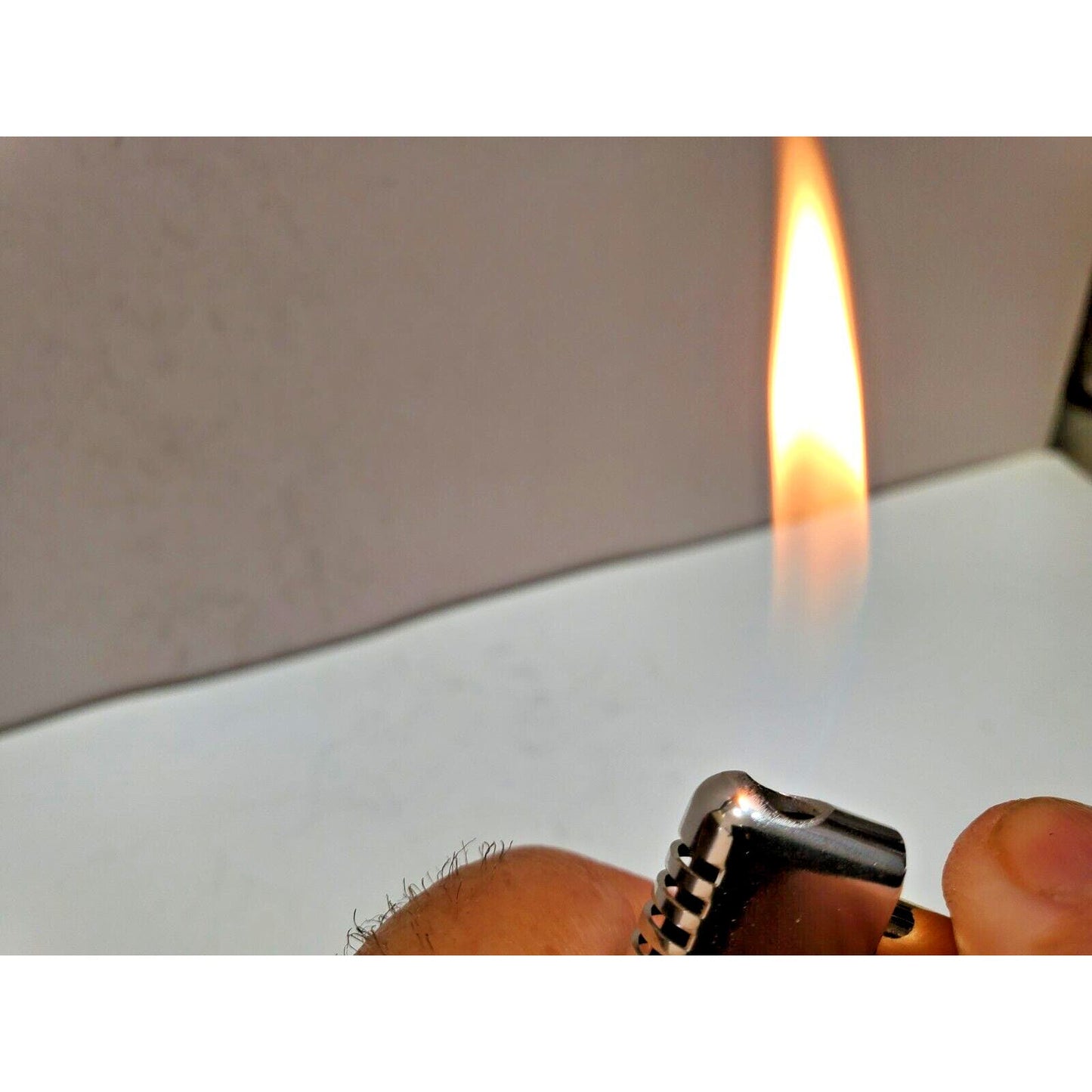 NOS Working Vintage BATTAT Silver Tone Lighter & Clock 6409/34