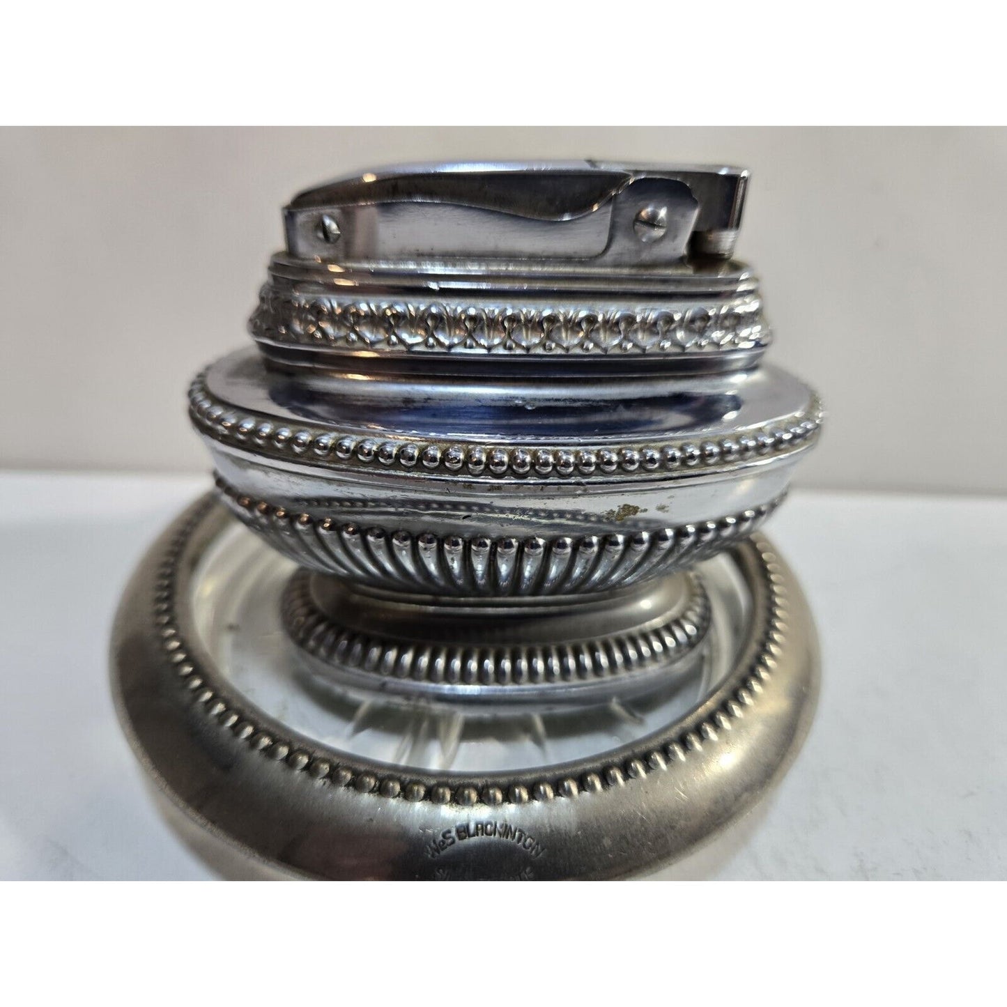 Working Vintage Japanese Omsco Lite Automatic Table Lighter & Ashtray 7615/22