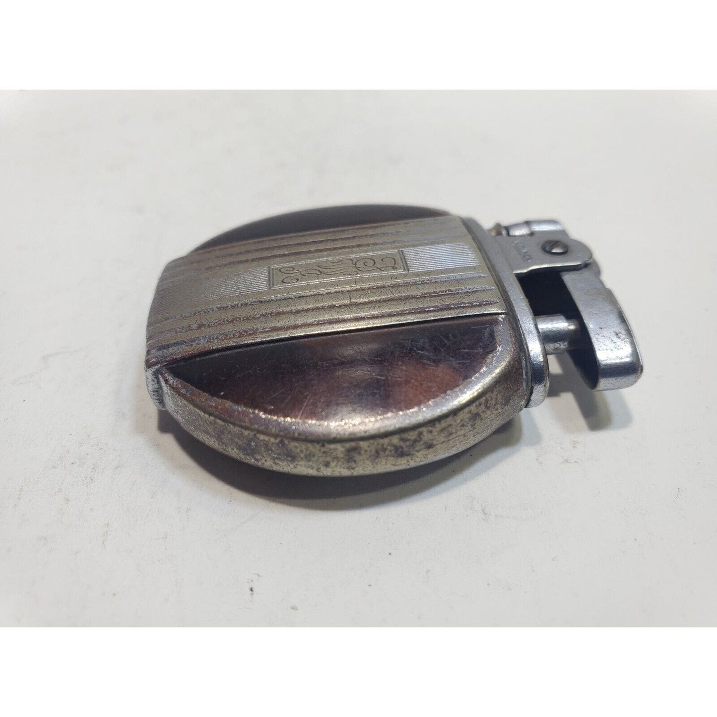 Working Vintage REGENT Ronson Round Enamel Lighter / Rondette Model 6444/26