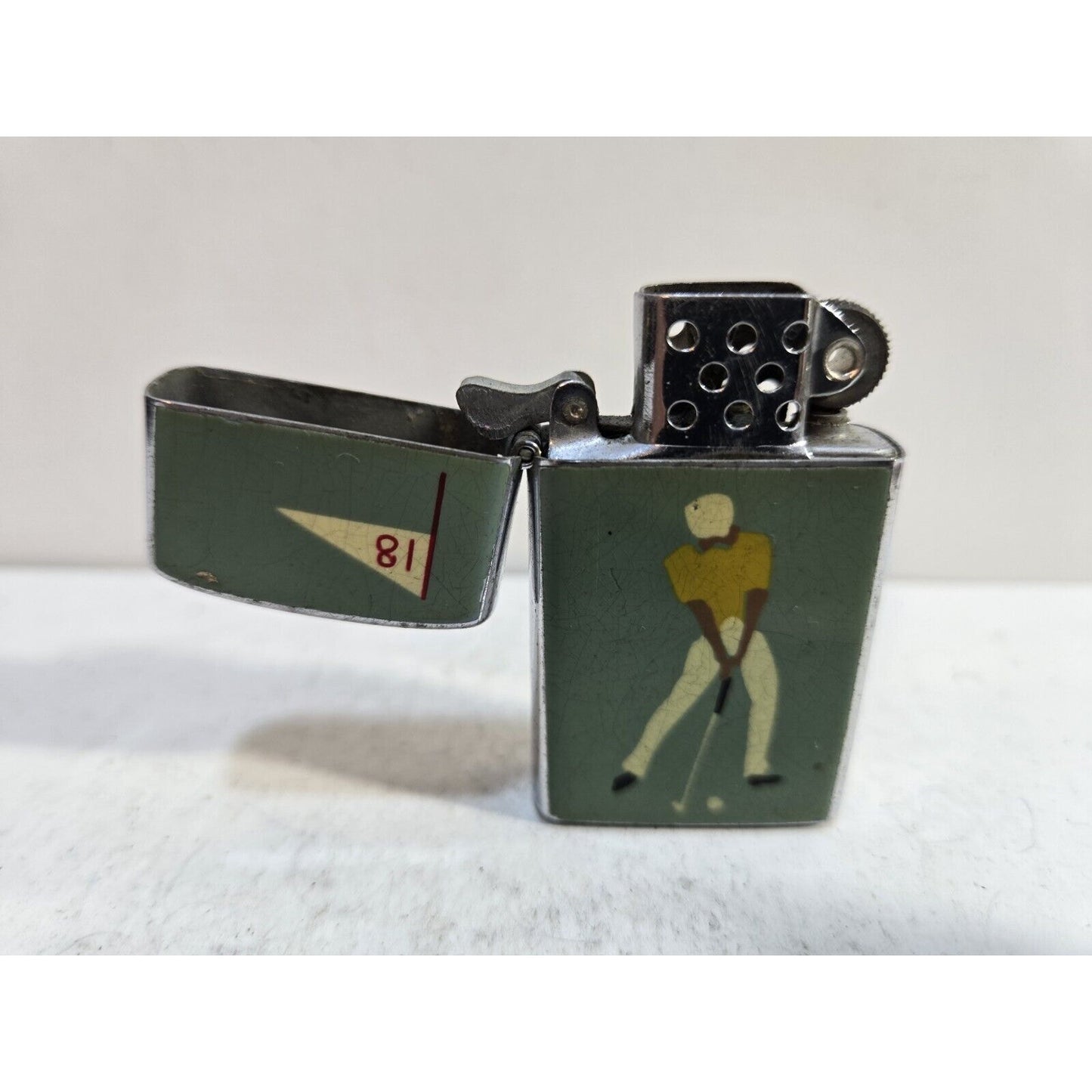 Working Vintage Rogers Lighter Golfer on the 18th Hole Made In Japan 7258/30