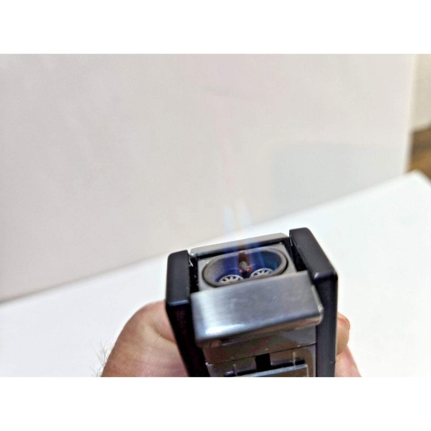 WORKING COLIBRI Dual Flame TORCH Silver, Gray Tone LIGHTER 6940/36