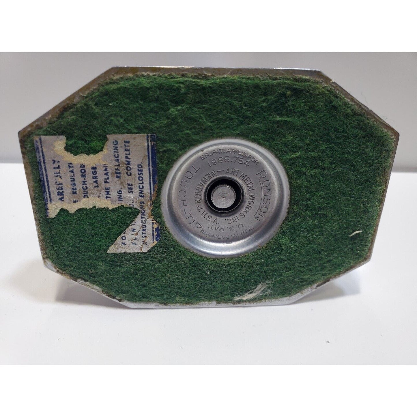 Ronson 1940 Art Deco Table Touch Tip Octette Black, Silver Tone Lighter 6506/13