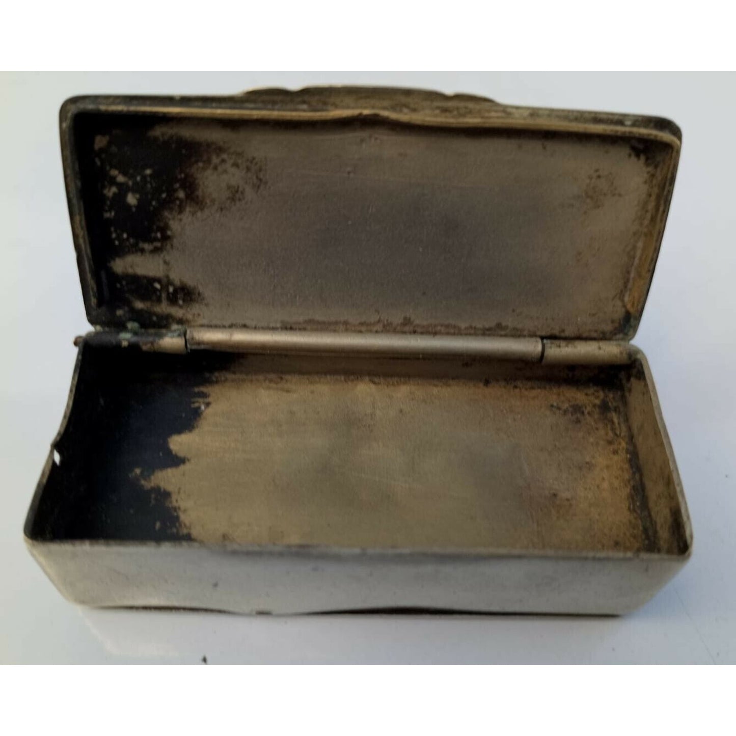 Vintage Silver 3 Compartments Snuff, Tabaco Stamp Safe, CASE, Vesta / Holder