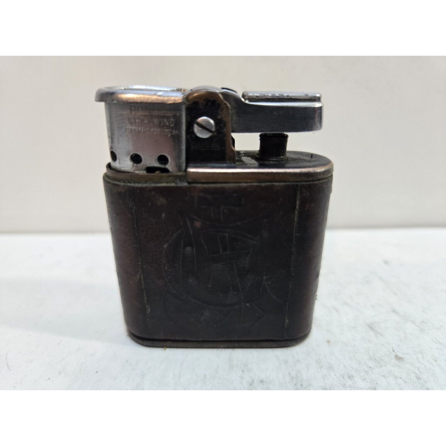 Work WWII VINTAGE BLACK RONSON WHIRLWIND MILITARY LIGHTER, WARTIME 6079 7435/26