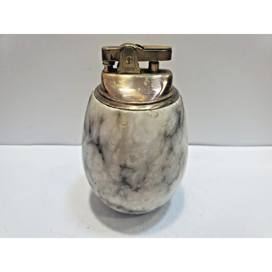 VINTAGE WORKING Brass & MARBLE TABLE LIGHTER 6627/40