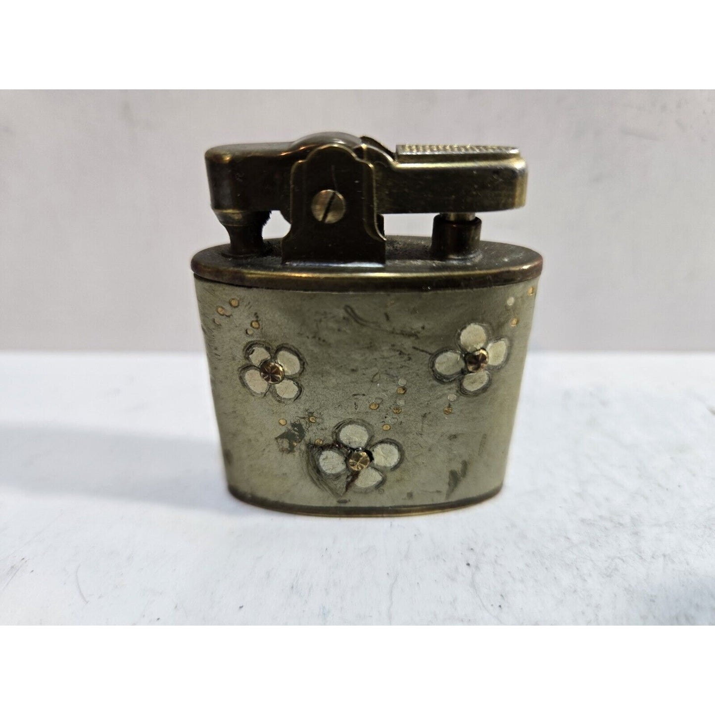 Vintage Working Prince Gardner Leather Wrapped & Brass Lighter 7079/32