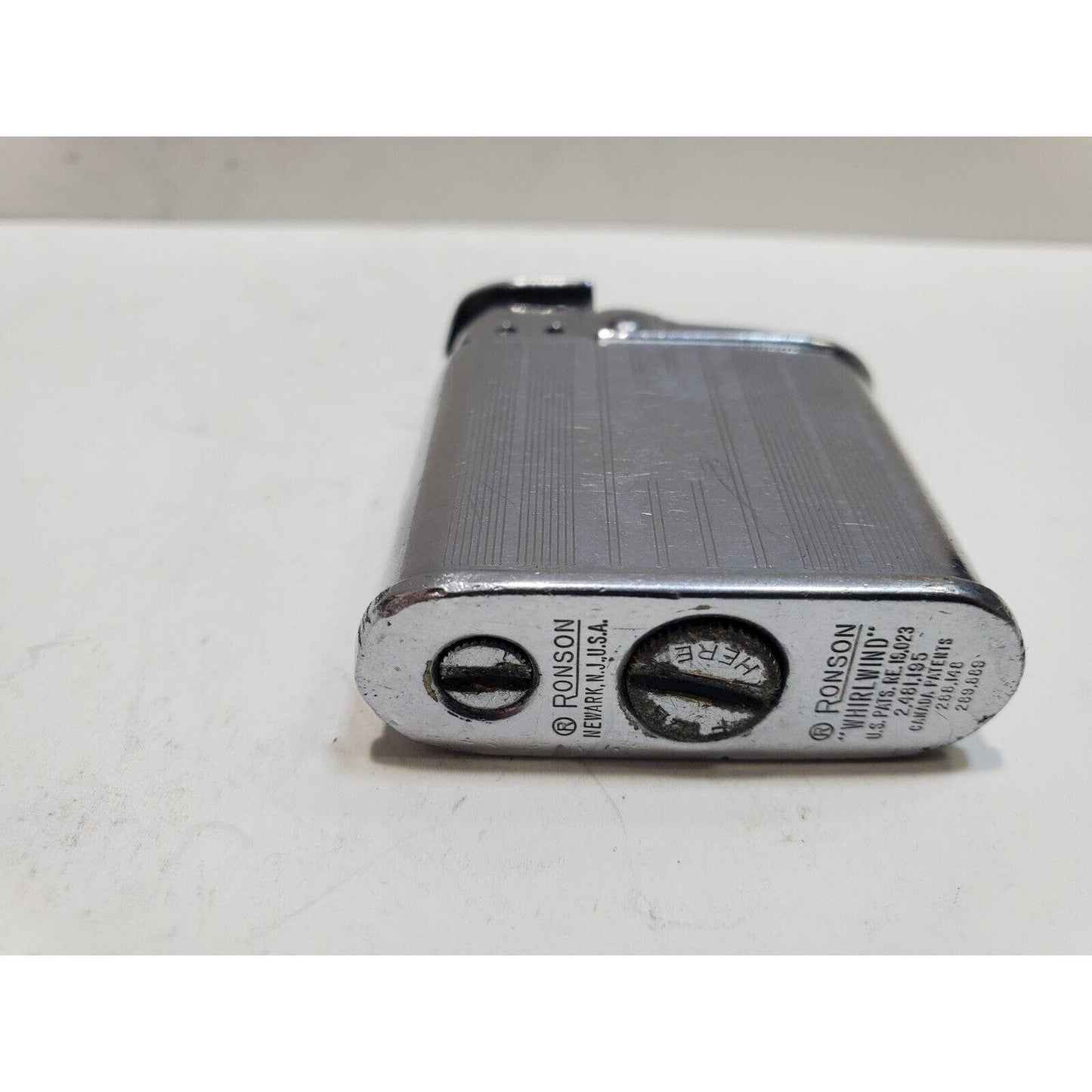 VINTAGE WORKING RONSON WHIRLWIND SILVER Tone LIGHTER 6414/26