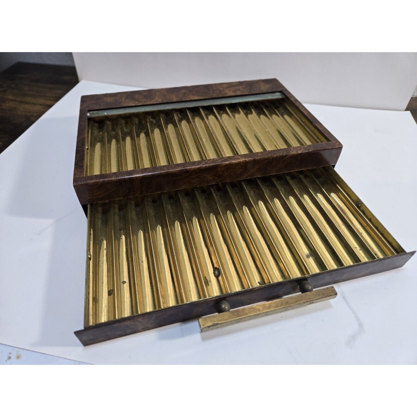 Vintage Ronson Art Deco Roll-top Cigarette Dispenser Box, Case