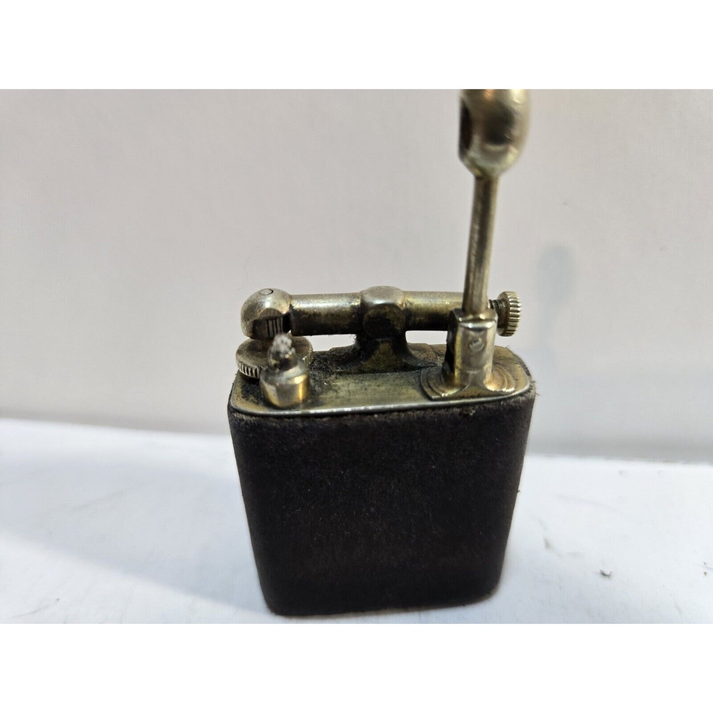 Vintage Working CLARK 18Kt Gold Electro Plate Ostrich Skin Wrapped Lighter