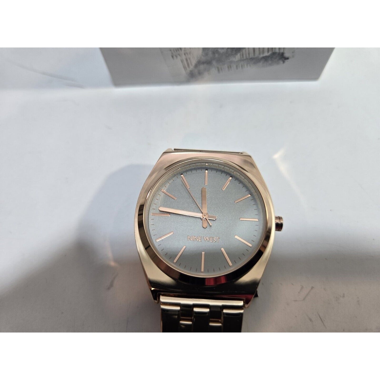 NEW Nine Unisex Crystal Accented Rose Gold-Tone Bracelet Watch