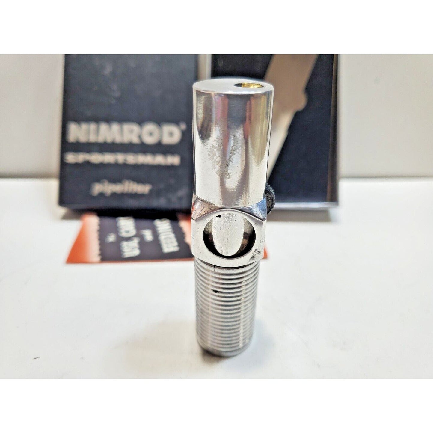 NOS Vintage Working Nimrod Pipeliter Pipe Lighter, Original BOX, UNLIT 6397/24